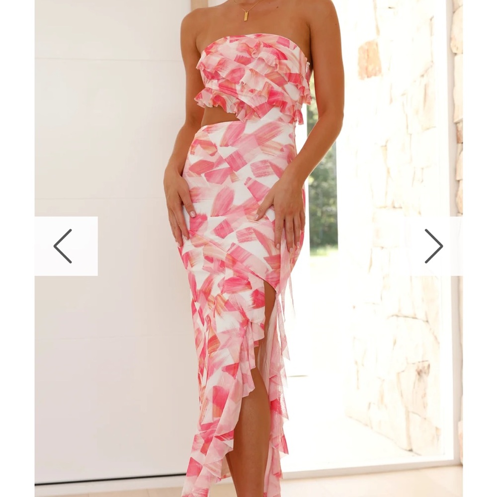 Zinnia Midi Dress Pink- Billy J Boutique